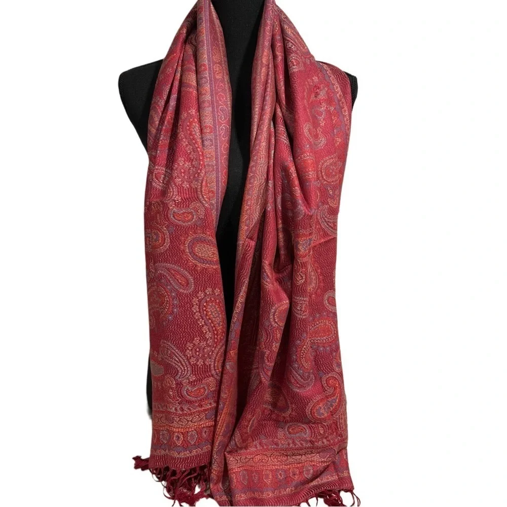 Elegant Shawl in Candy Red - Versatile Wrap, Scarf, Stole, Veil in Soft Rayon